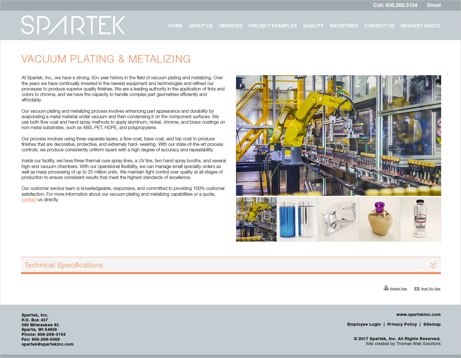 Spartek, Inc. Inner Page